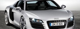 front silver audi r8 car facebook cover