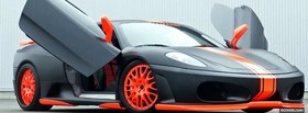 orange in black ferrari car facebook cover