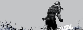 black and white metal gear solid 4 facebook cover