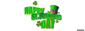 happy st patricks day clovers and hat facebook cover