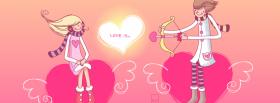 love clock and small hearts facebook cover