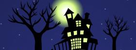 haunted house at night facebook cover