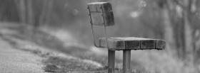 simple bench black and white facebook cover