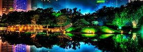 colorful night trees nature facebook cover