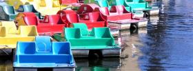 colorful paddle boats nature facebook cover