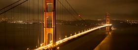 city lights and brigde at night facebook cover