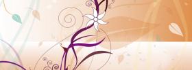 white drawed flower creative facebook cover