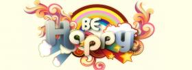 rainbow be happy quotes facebook cover