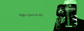 happy st patricks day clovers and hat facebook cover