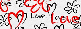 love painted pink heart facebook cover