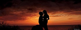 Sunset Beach Silhouette Couple Valentine facebook cover